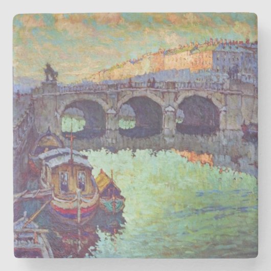 Uitzicht Sint-Petersburg (Russische stad) Stenen Onderzetter (Voorkant)