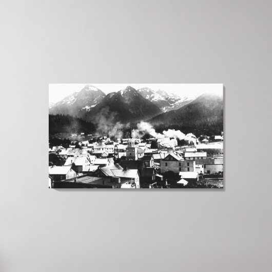 Uitzicht Sitka, Alaska met piramide Canvas Afdruk (Voorkant)