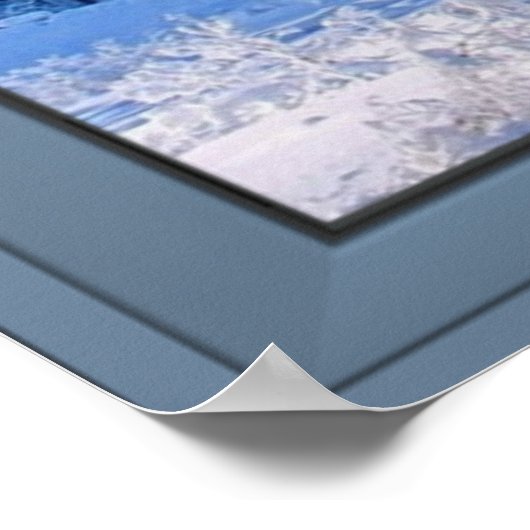 Uitzicht sneeuwwinter - Verlichtingsvenster van he Poster (Hoek)