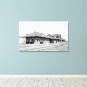 Uitzicht spoorwegstation canvas afdruk (Insitu (Houten vloer))