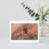 Uitzicht stadhuis na aardbeving briefkaart (Staand voorkant)