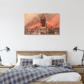 Uitzicht stadhuis na aardbeving canvas afdruk (Insitu (Slaapkamer))