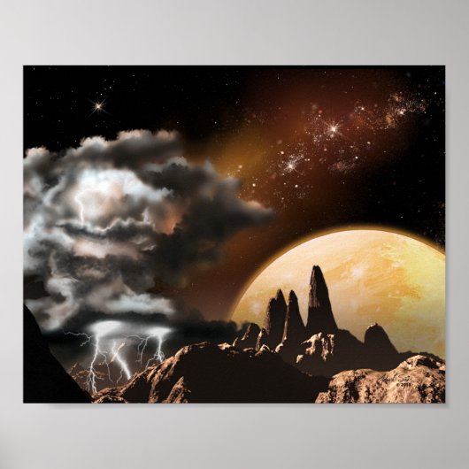 Uitzicht storm (10x8) poster (Voorkant)