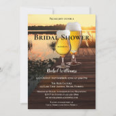 Uitzicht Sunset Beer Bridal Shower Invitation Kaart (Voorkant)