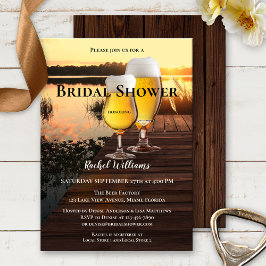 Uitzicht Sunset Beer Bridal Shower Invitation Kaart
