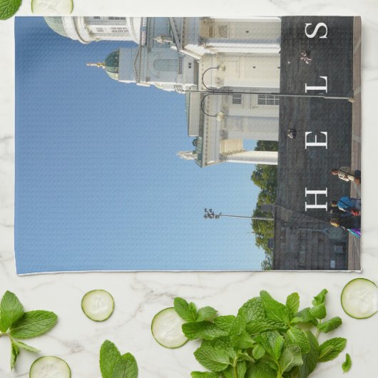 Uitzicht theedoek van de kathedraal van Helsinki (Gevouwen)