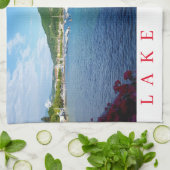Uitzicht-theedoek van het meer Garda Theedoek (Gevouwen)