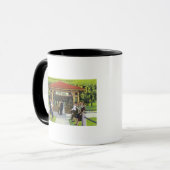 Uitzicht toeristen in het Hathorn Spring House Mok (Voorkant links)