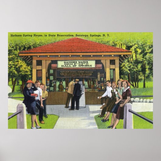 Uitzicht toeristen in het Hathorn Spring House Poster (Voorkant)