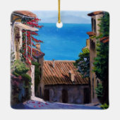 Uitzicht Toscane Coastal Keramisch Ornament (Achterkant)