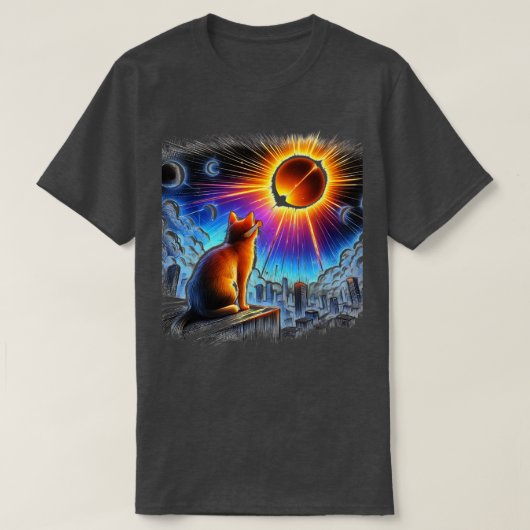 Uitzicht Totaliteit April 8 2024 Astronomie Cat Lo T-shirt (Design voorkant)