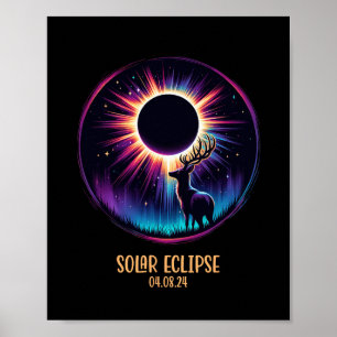 Uitzicht totaliteit april 8 2024 Astronomie Herten Poster