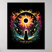 Uitzicht Totaliteit April 8 2024 Solar Eclipse Cat Poster (Voorkant)