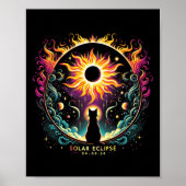 Uitzicht Totaliteit April 8 2024 Solar Eclipse Cat Poster (Voorkant)