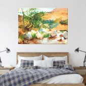 Uitzicht Trees Rocks Mountain Canvas Afdruk (Insitu (Slaapkamer))