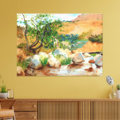 Uitzicht Trees Rocks Mountain Canvas Afdruk (Insitu (Woonkamer))