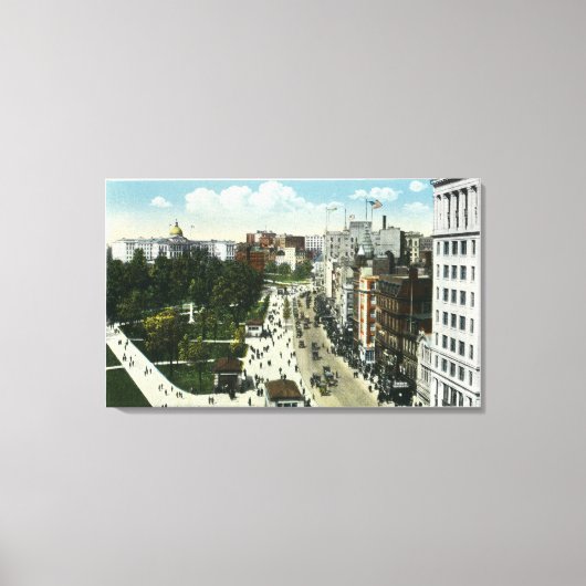 Uitzicht Tremont Street uit Boylston Canvas Afdruk (Voorkant)