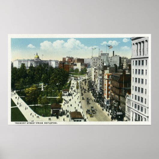 Uitzicht Tremont Street uit Boylston Poster (Voorkant)