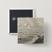 Uitzicht Tripoli Vierkante Button 5,1 Cm (Voorkant /achterkant)