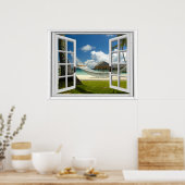 Uitzicht Tropisch stralen voor kunstmatig venster Poster (Keuken)