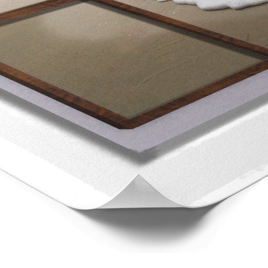 Uitzicht Tropische Ocean Lattice Window Poster (Hoek)