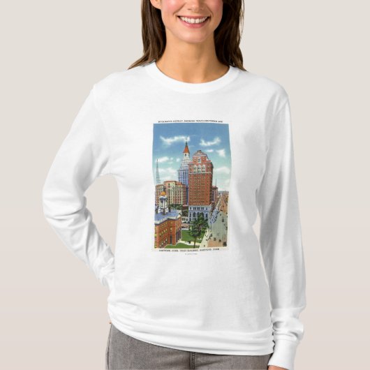 Uitzicht Trust Bldg en Travelers Tower T-shirt (Voorkant)