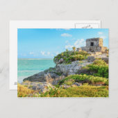 Uitzicht Tulum Ruins, God of Winds Temple, Mexico Briefkaart (Voorkant / Achterkant)