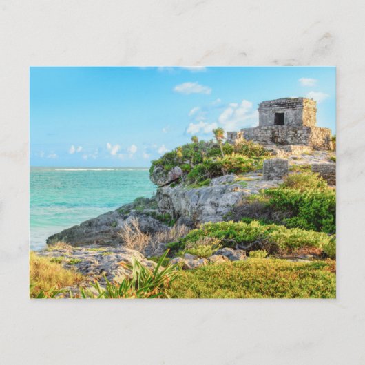 Uitzicht Tulum Ruins, God of Winds Temple, Mexico Briefkaart (Voorkant)