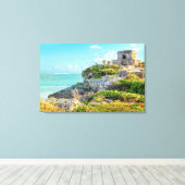 Uitzicht Tulum Ruins, God of Winds Temple, Mexico Canvas Afdruk (Insitu (Houten vloer))