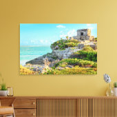 Uitzicht Tulum Ruins, God of Winds Temple, Mexico Canvas Afdruk (Insitu (Woonkamer))
