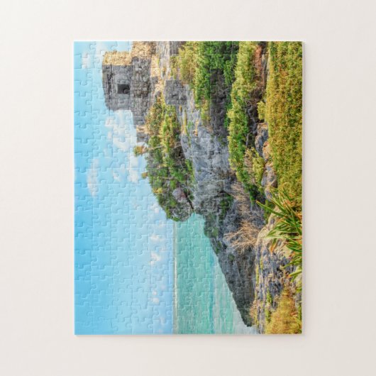 Uitzicht Tulum Ruins, God of Winds Temple, Mexico Legpuzzel (Verticaal)