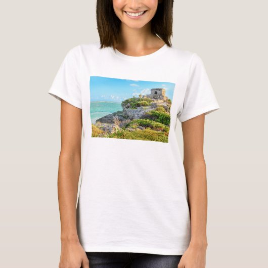 Uitzicht Tulum Ruins, God of Winds Temple, Mexico T-shirt (Voorkant)