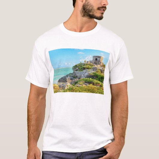 Uitzicht Tulum Ruins, God of Winds Temple, Mexico T-shirt (Voorkant)