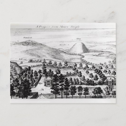 Uitzicht uit Avebury steeple of Silbury Hill Briefkaart (Voorkant)