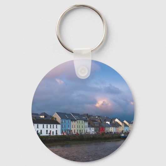 Uitzicht uit Claddagh van The Long Walk en Old Qua Sleutelhanger (Voorkant)