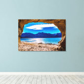 Uitzicht uit de grot canvas afdruk (Insitu (Houten vloer))