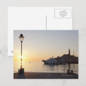 Uitzicht uit de haven van Rovinj, Kroatië, bij zon Briefkaart (Voorkant / Achterkant)