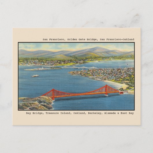 Uitzicht uit de lucht, Golden Gate Bridge, San Fra Briefkaart (Voorkant)