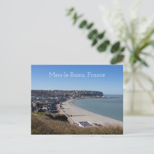 Uitzicht uit de lucht, Mers-le-Bains, Frankrijk Briefkaart (Staand voorkant)