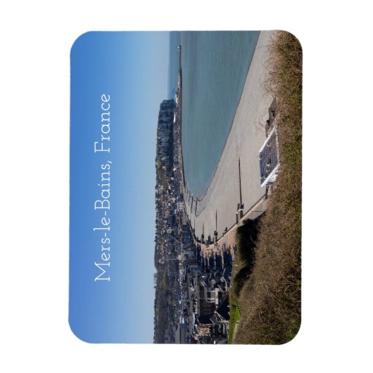 Uitzicht uit de lucht, Mers-le-Bains, Frankrijk Magneet (Verticaal)