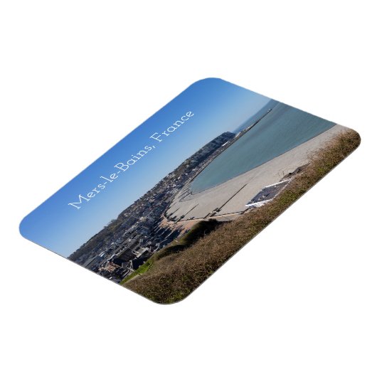 Uitzicht uit de lucht, Mers-le-Bains, Frankrijk Magneet (Linkerzijde)