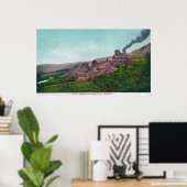 Uitzicht uit de lucht van de stad Virtue MineBaker Poster (Thuiskantoor)