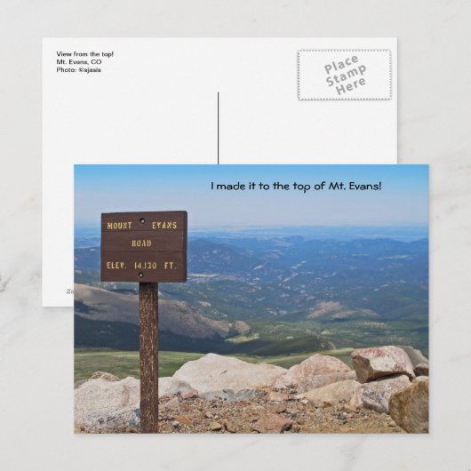 Uitzicht uit de top van het Briefkaart van Mt. Eva (Voorkant / Achterkant)