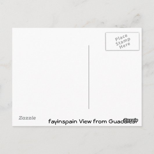 Uitzicht uit Guadalest Briefkaart (Achterkant)