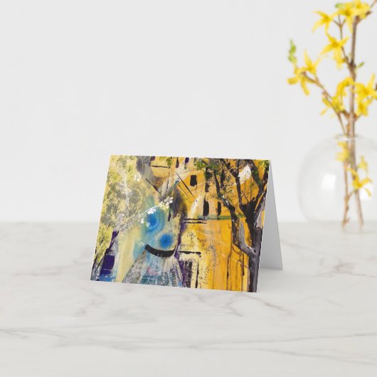 Uitzicht uit het café kaart (Gele Bloem)