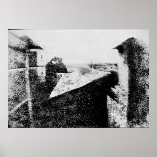 Uitzicht uit het raam van Le Gras, Joseph Niepce Poster (Voorkant)