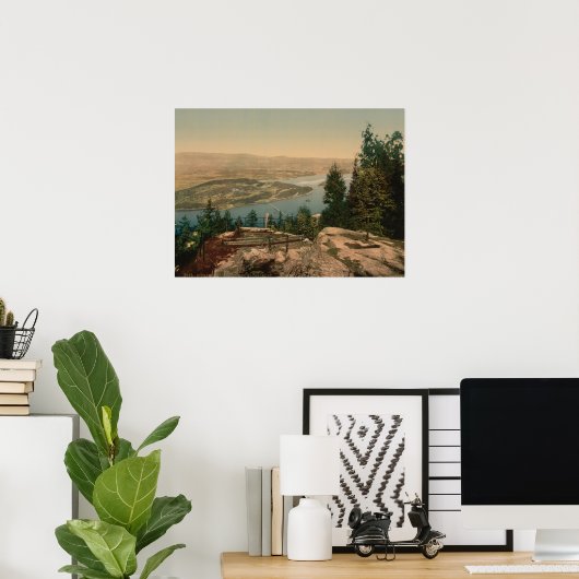 Uitzicht uit Krogkleven, Ringerike, Noorwegen Poster (Thuiskantoor)