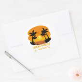 Uitzicht uit Mijn Tent – Camping Ronde Sticker (Envelop)