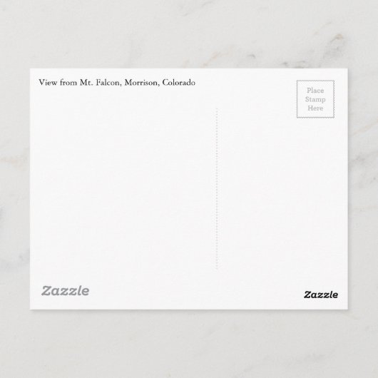 Uitzicht uit Morrison, Colorado Briefkaart (Achterkant)