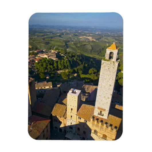 Uitzicht uit Tower, San Gimignano, Siena, Toscane Magneet (Verticaal)